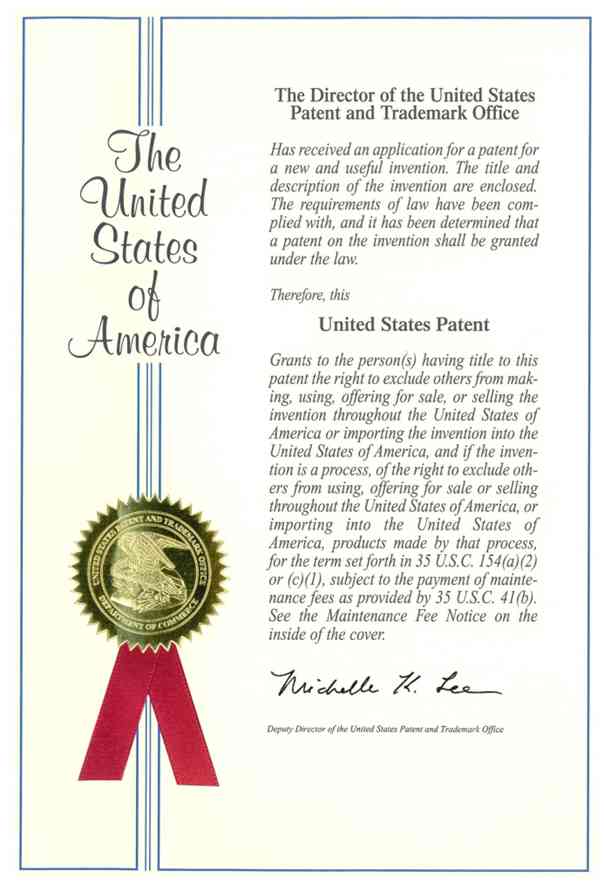 특허등록증(미국) P1